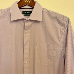 NWOT Men's Ralph Lauren Classic Fit Non-Iron Dress Shirt Purple Size 17 34/35